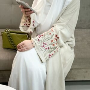 Flower embroided abaya